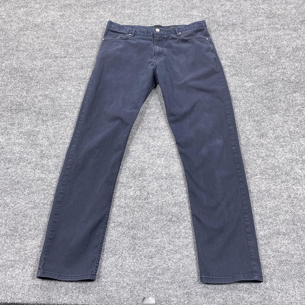 H&M‎ Pants Mens 32x32 Blue Slim Fit Chino Cotton Blend Straight Casual 5 Pocket